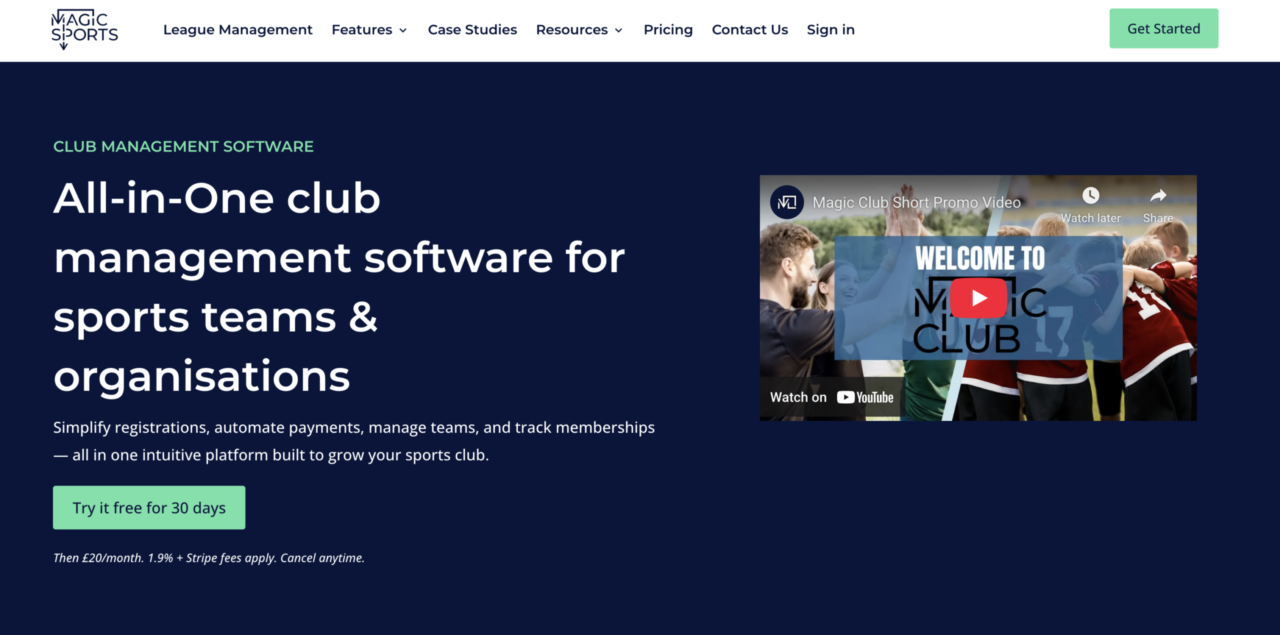 Magic Sports hockey management software